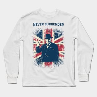 Vintage Distressed Winston Churchill Long Sleeve T-Shirt